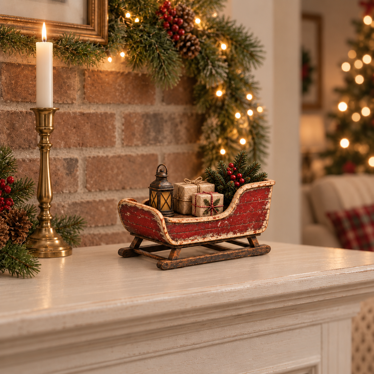 Vintage Christmas Eve Sleigh Figurine