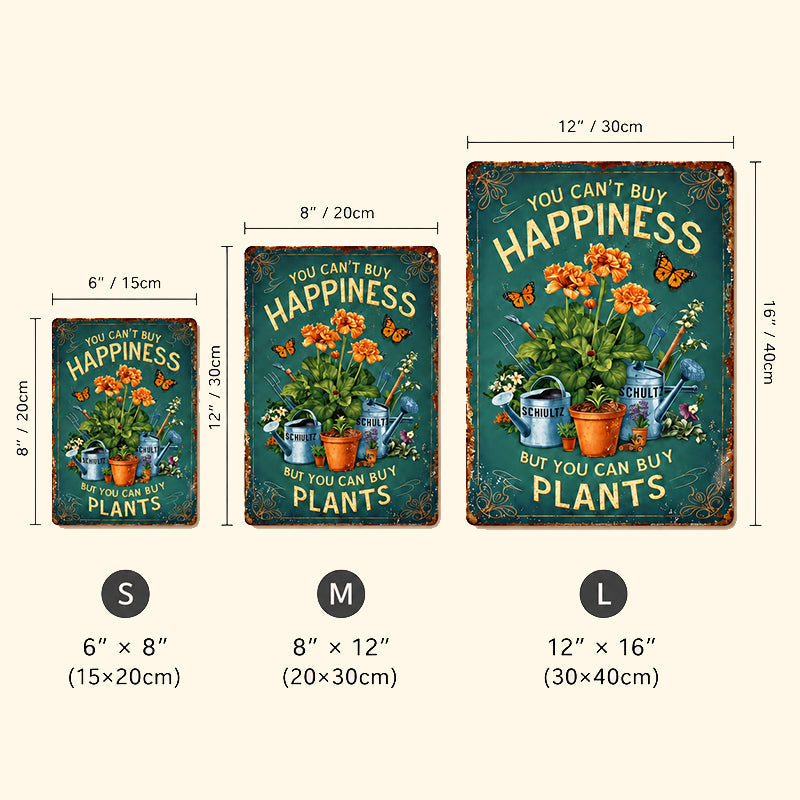 ๐ฟ๐ชด Vintage Metalen Tuinbord "Je kunt geen geluk kopen, maar je kunt wel planten kopen" ๐ผ