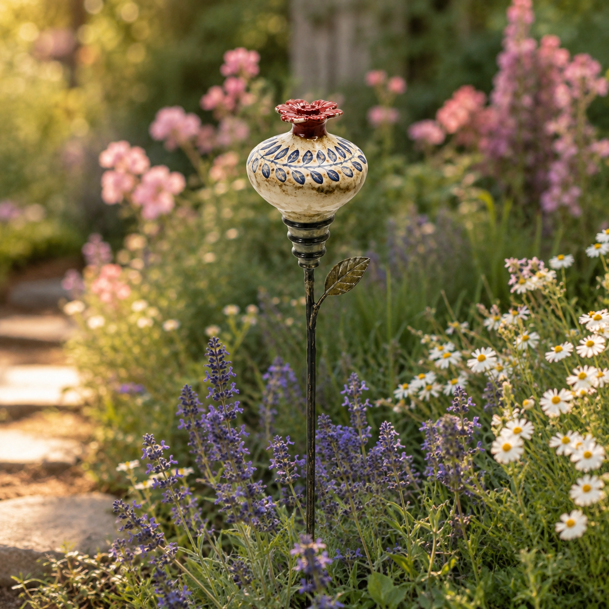 π¦πΈ Keramische Bloem Kolibrievoeder β Romantische Tuinsfeer Met Een Vintage Touch! β¨