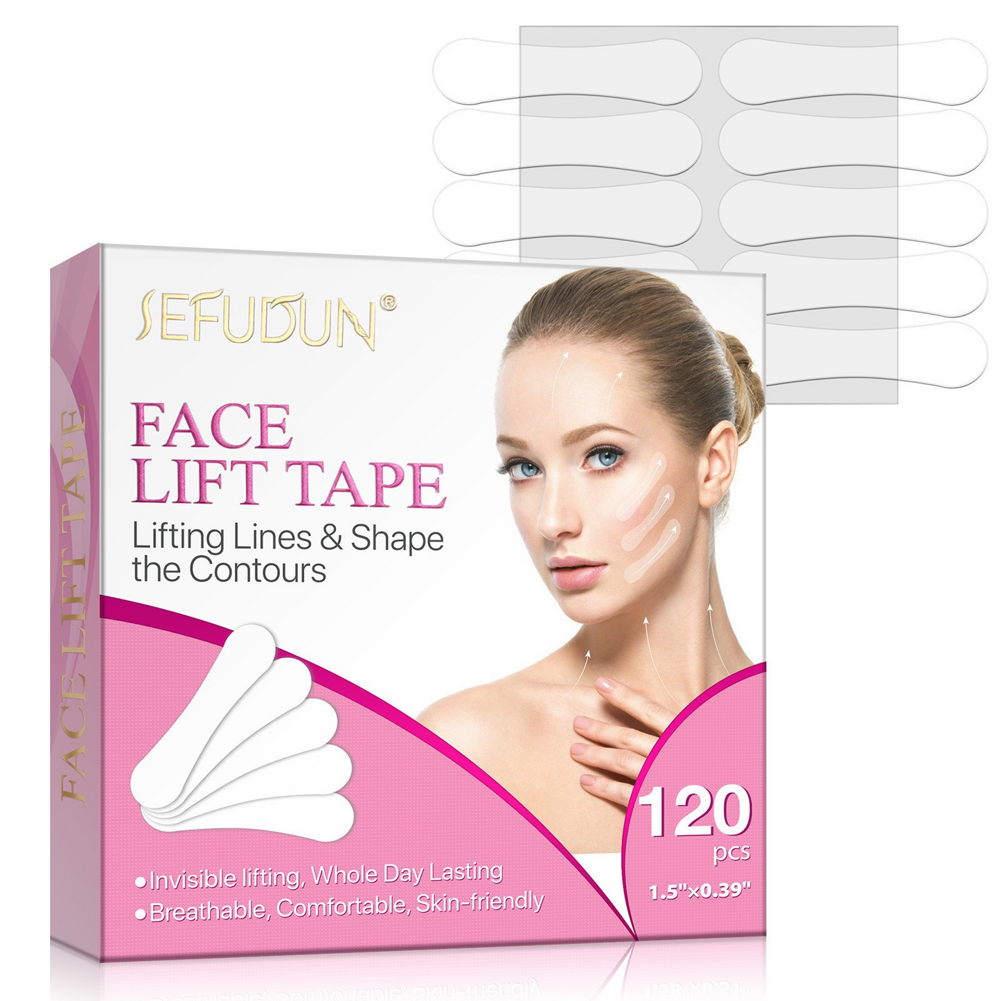 ๐โโ๏ธ Bereik direct een jeugdige V-vorm โจ Instant Face & Neck Lift Tape - Voor een vlekkeloos zelfvertrouwen de hele dag