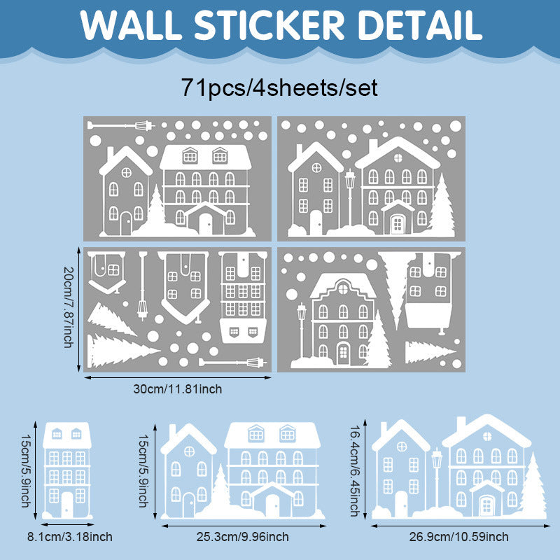 Christmas Village Window Decals