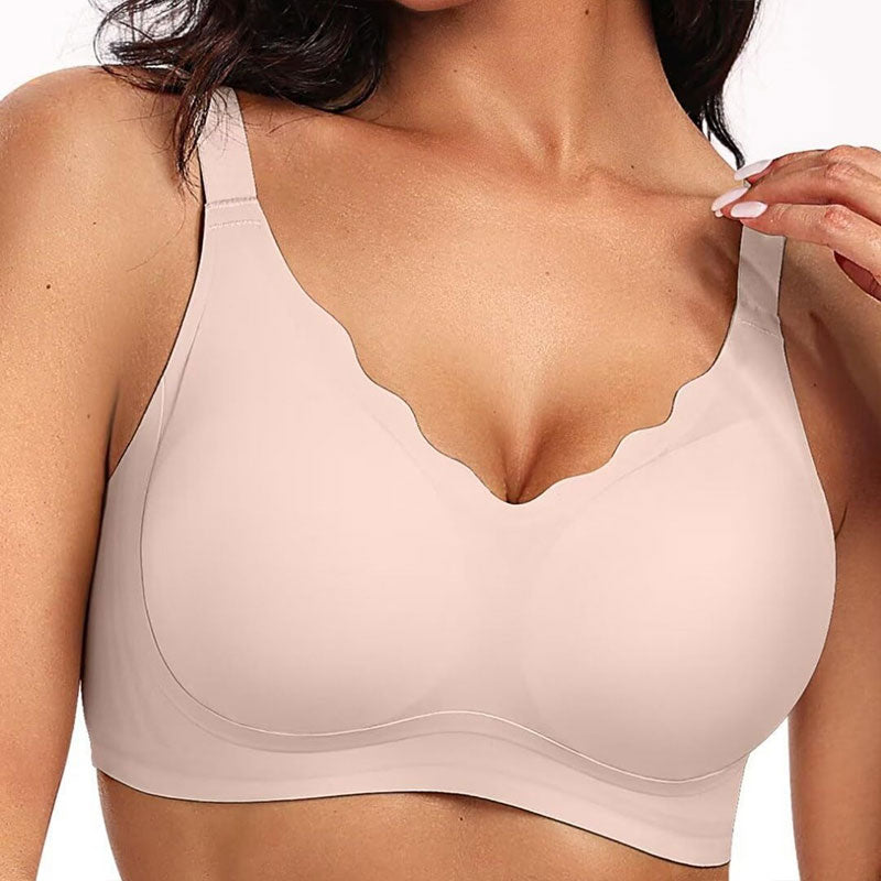 đNaadloze push-up beha voor dames â draadloos, V-hals, met mesh en gekruist design