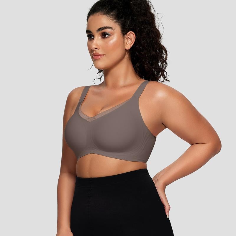 Damesschoenen Draadloze V-Hals Oversteek Mesh Naadloze Push-Up BH