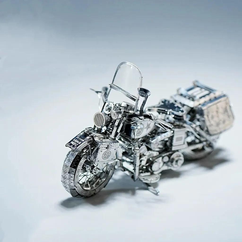 🔥SPECIALE AANBIEDING🔥Zilveren 3D-metalen motorfiets-bouwpuzzel