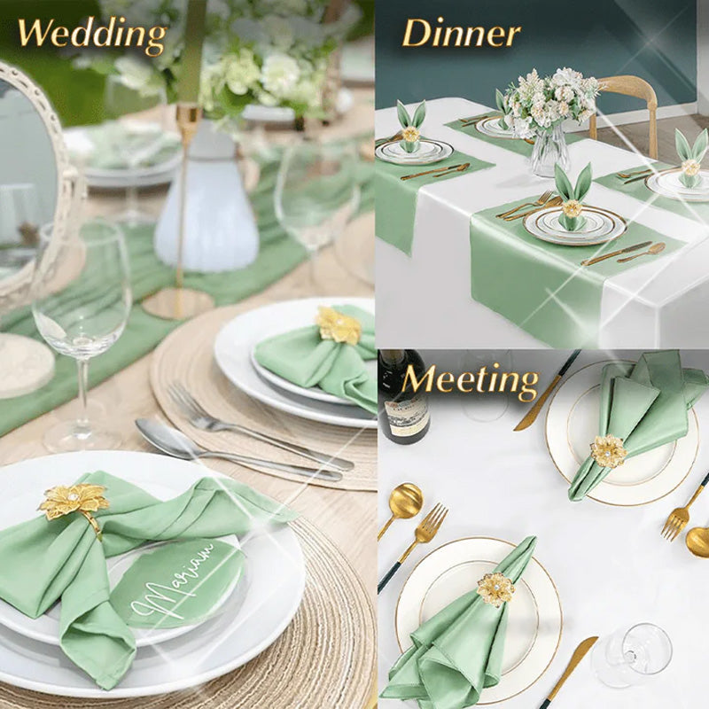 Servetringen met holle bloemen