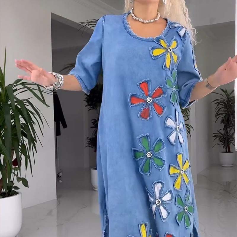 🔥2025 Nieuwe aankomst🌸Casual rok met ronde halslijn
