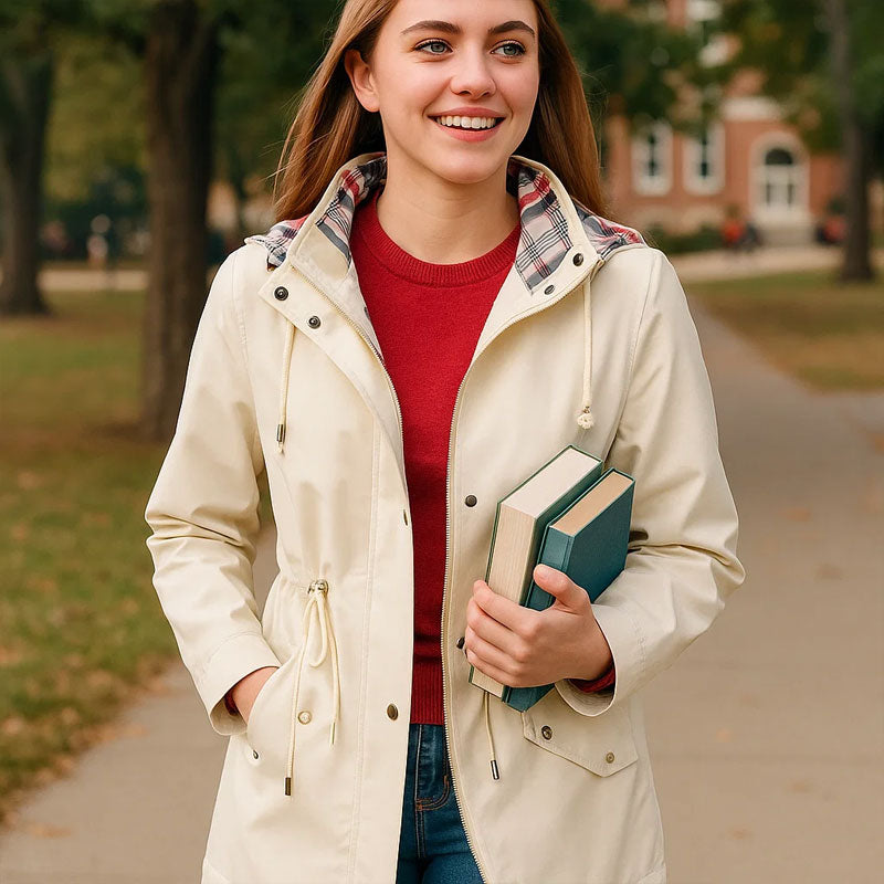 🧥Nieuwe waterafstotende trenchcoat voor dames – Hoogwaardige grensoverschrijdende damesbovenkleding met geruite voering✨