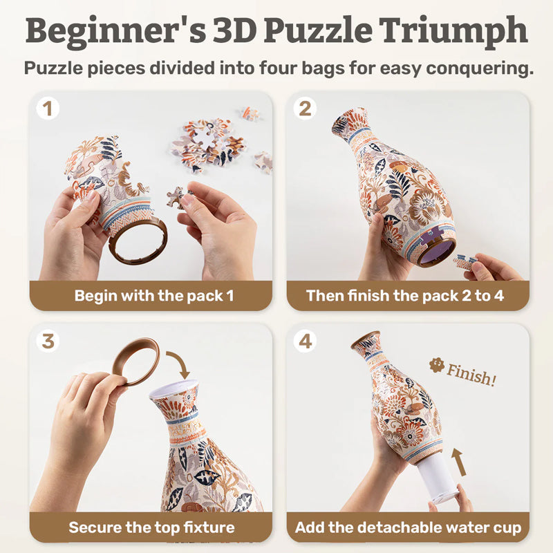 🎄Kerst promotie-49% UIT🎄3D kunst puzzel vaas