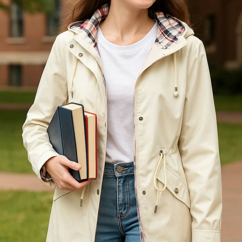 🧥Nieuwe waterafstotende trenchcoat voor dames – Hoogwaardige grensoverschrijdende damesbovenkleding met geruite voering✨