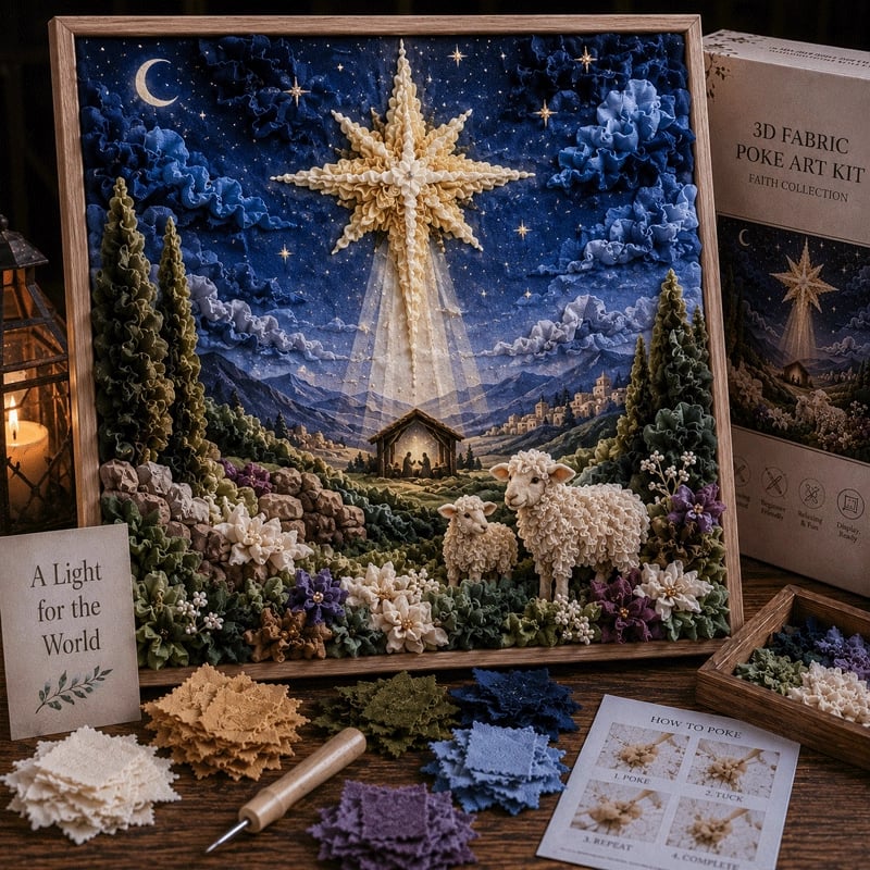 🔥 Laatste dag: 49% KORTING - ✝️ 3D-poke-art-set van christelijke stof