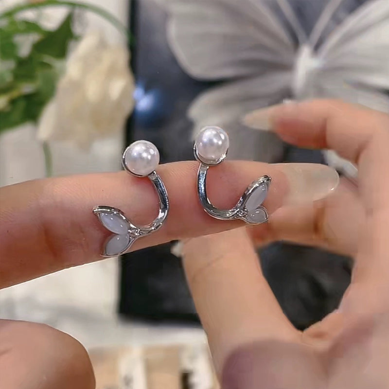 2024 Nieuw model kattenoog stenen Fishtail pareloorbellen