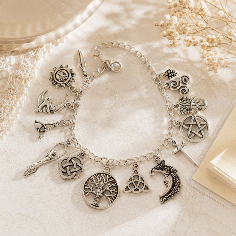 Mystieke vintage bedelarmband voor dames – Hemelse gotische boho-sieraden🔮✨