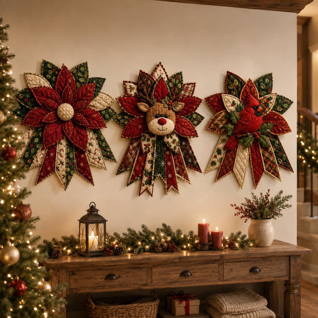 🎄DIY Quilted Christmas Patchwork Deurdecoratie Kit✨