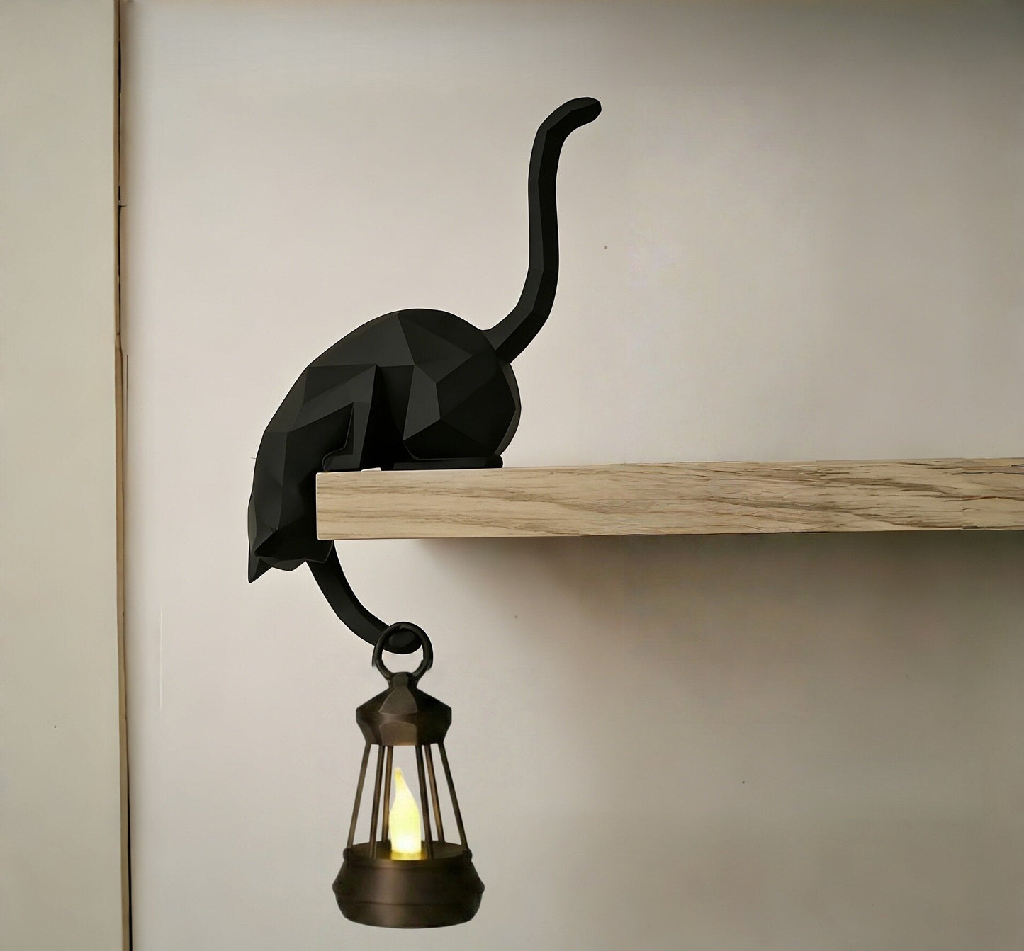 ๐โโฌ๐๏ธ Creatieve Zwarte Kattenstaart Sleutelhouder โ Hanghaak voor Huisdecoratie ๐