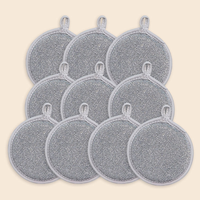 Dubbelzijdige zilveren spons servet