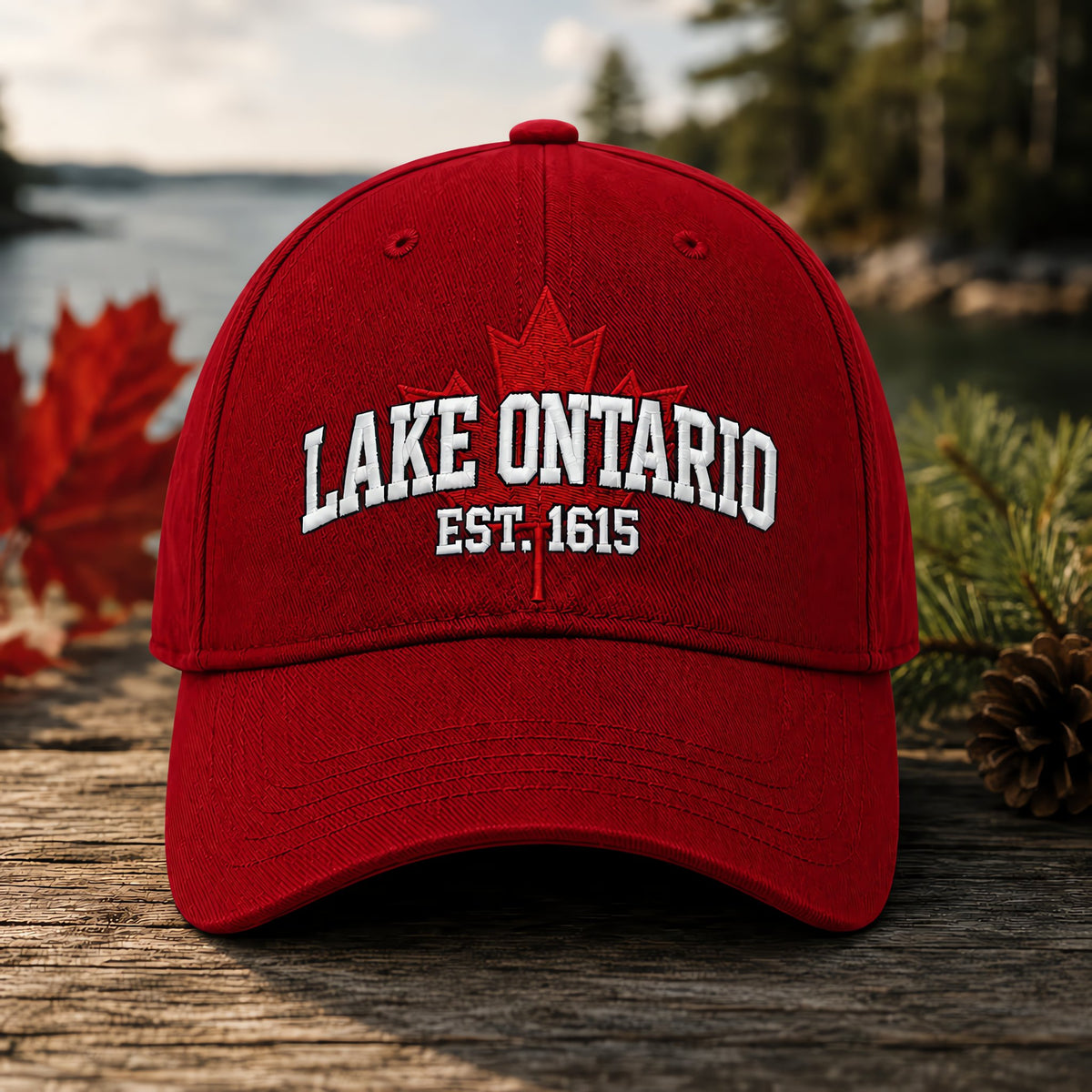 🔥LAATSTE DAG 50% KORTING - 🍁Lake Ontario Forever – Geborduurde pet in retro-stijl (🧢100% katoen)