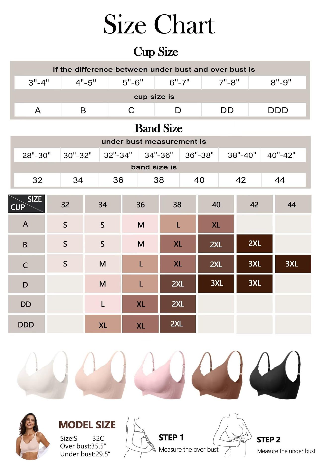 đNaadloze push-up beha voor dames â draadloos, V-hals, met mesh en gekruist design