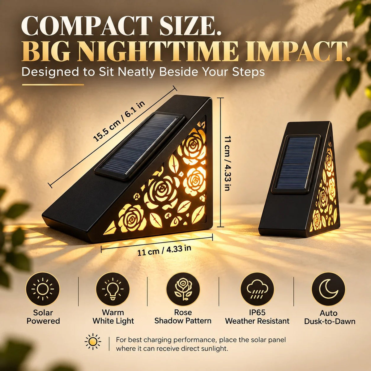 ✨🌙 Solar Tuinlamp met Bloemenlicht – Automatische Verlichting met een Romantisch Accent