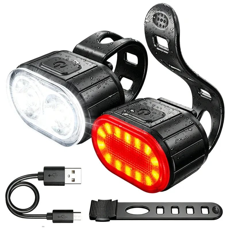 🚴♂️💡 Professionele Fietsverlichting Set – Voor- en Achterlicht!