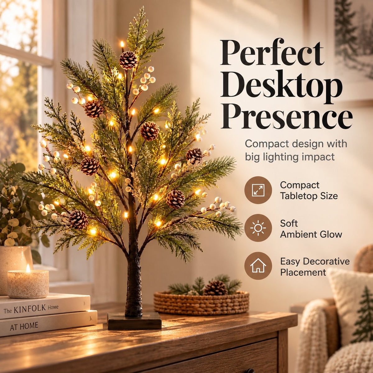 🎄💡 LED Lichtboom – Natuurlijke Elegantie voor Elk Seizoen 🌿✨
