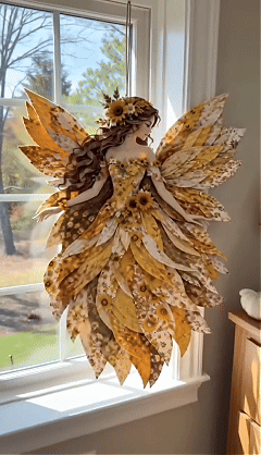 🧚♀️🌸 Premium doe-het-zelfpakket ‘Fairy Patchwork’ | Hoogwaardige gelaagde stof met bloemmotiefvleugels – doe-het-zelf, handgemaakte fantasiewanddecoratie ✨