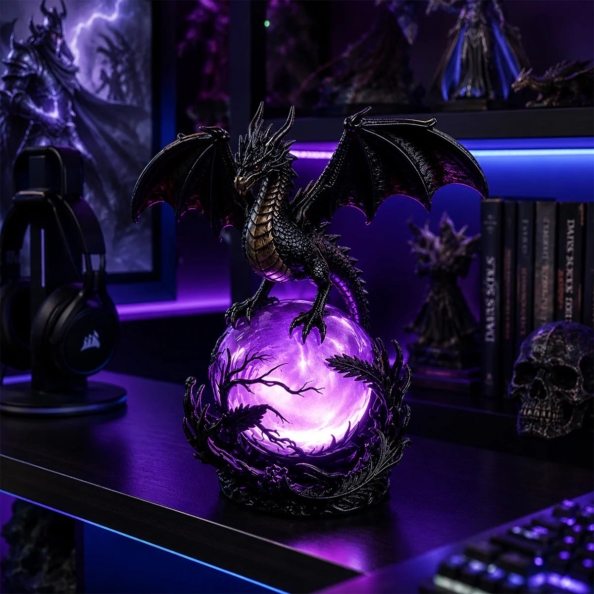 🔮Gotische draken-LED-kristallenbol voor een donkere, esthetische inrichting