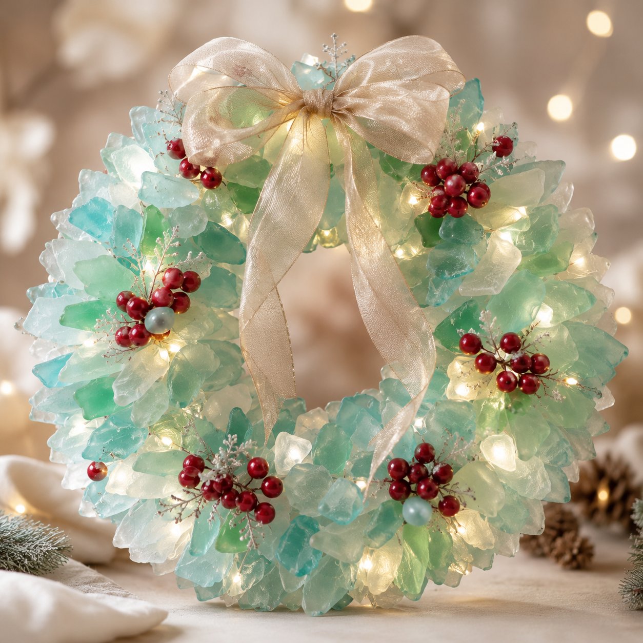 š
Beginnersvriendelijke doe-het-zelf-set voor kerstversiering met verlichte zeeglas-kerstman | Complete set inclusief stukjes zeeglas, warme kerstverlichting en een stapsgewijze handleiding š