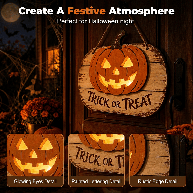 🎃 Trick or Treat Halloween Deurbord – Sfeervolle Halloween Welkom Decoratie 👻🦇