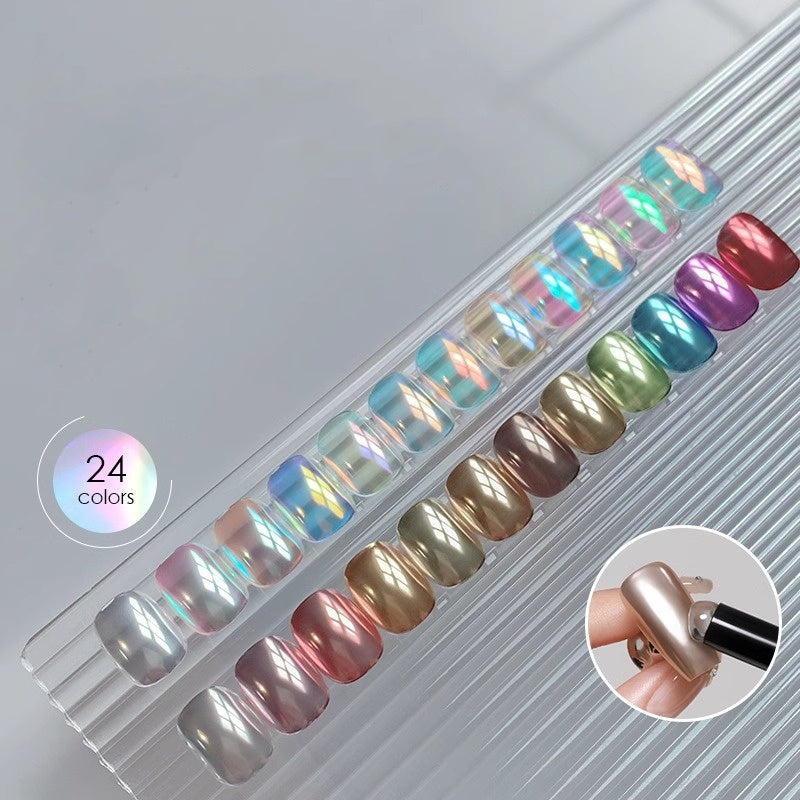 Nieuwe Superglanzende Spiegel Aurora Poeder Nagelkrijtjes