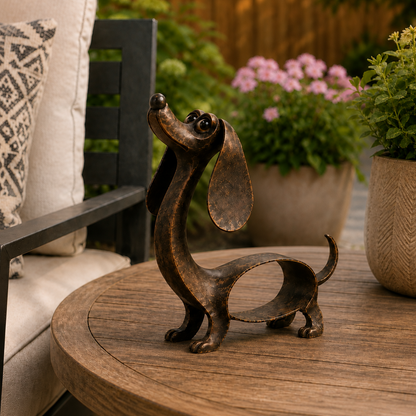 🐶✨ Antieke Bronzen Teckel Sculptuur – Tijdloze Charme Voor Elk Interieur!