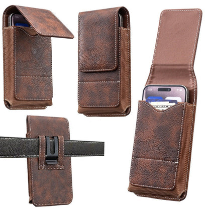 ⚡Grote korting | Heupriem-telefoonhoesje 📱 Leren holster met meerdere vakken en kaarthouder