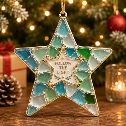 🎄 Kerstversieringen van zeeglas met een kerstboodschap