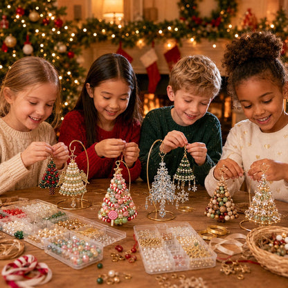 🎄 DIY-set voor kerstboomversieringen met kralen – Maak je eigen sprankelende kerstsouvenir! ✨💎