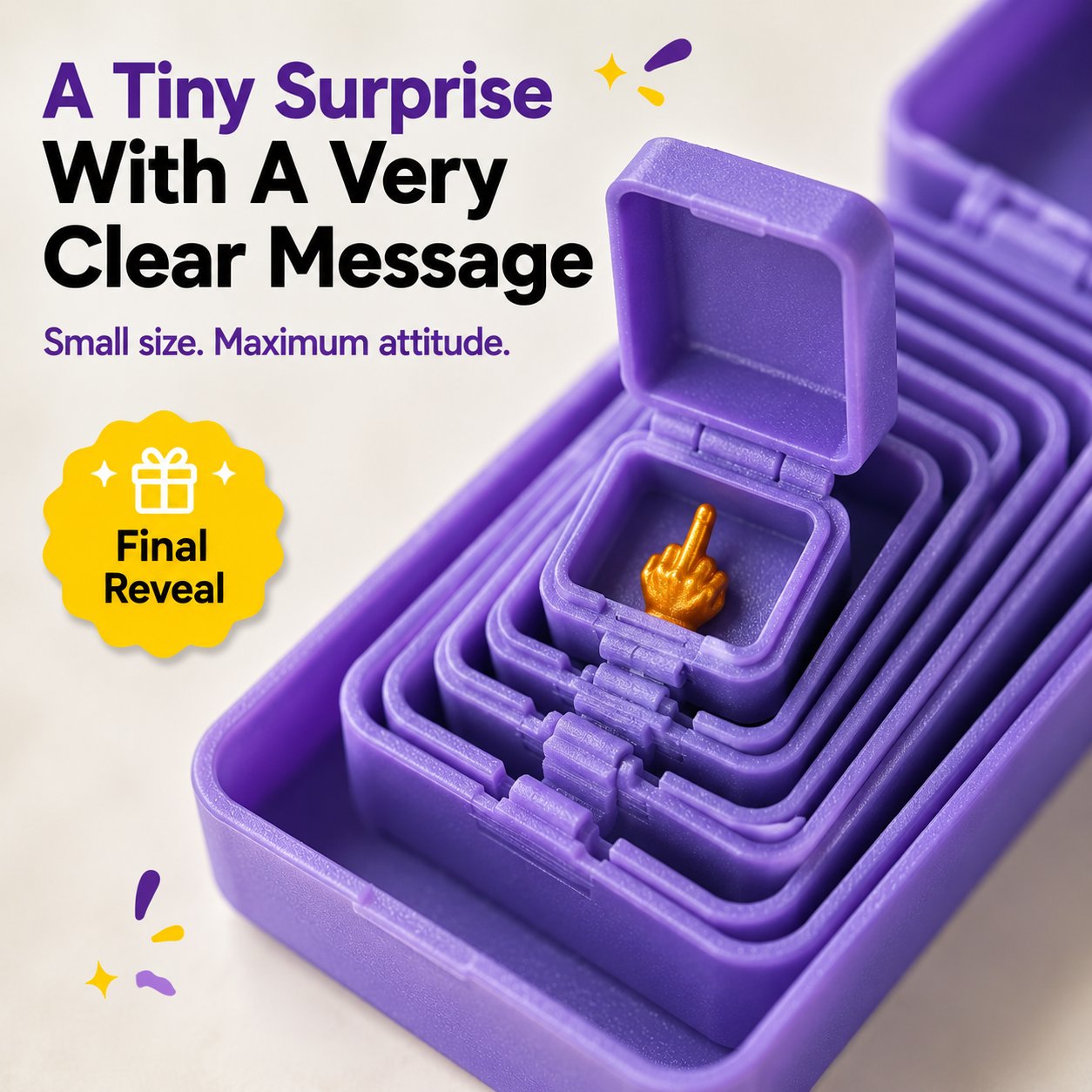 🎁😂 Oneindige Middelvinger Prank Box – De Grappigste Cadeau-Ooit!