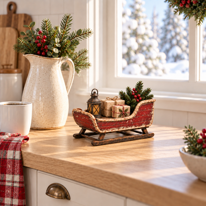 Vintage Christmas Eve Sleigh Figurine