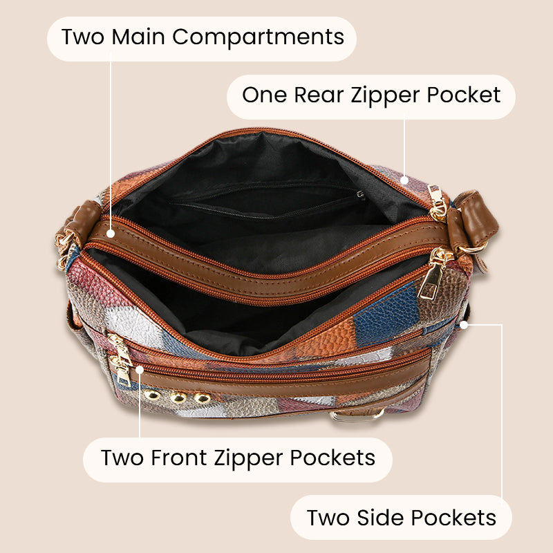 🔥Vintage Tas Met Geometrisch Patroon En Verstelbare Band👜