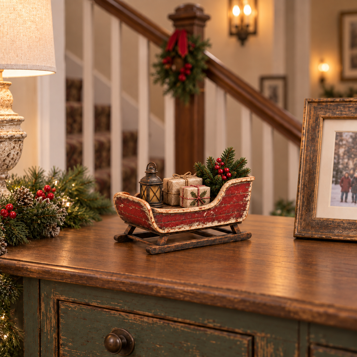 Vintage Christmas Eve Sleigh Figurine