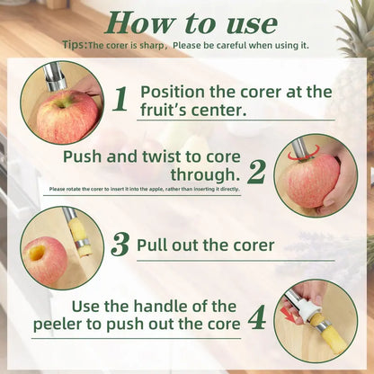 🍎 2-in-1 roestvrijstalen appelontpitter: fruitontpitter in één beweging! ✨