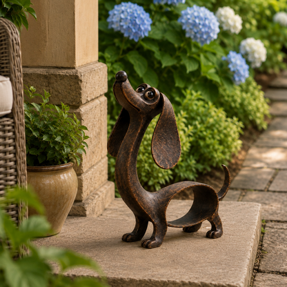 🐶✨ Antieke Bronzen Teckel Sculptuur – Tijdloze Charme Voor Elk Interieur!