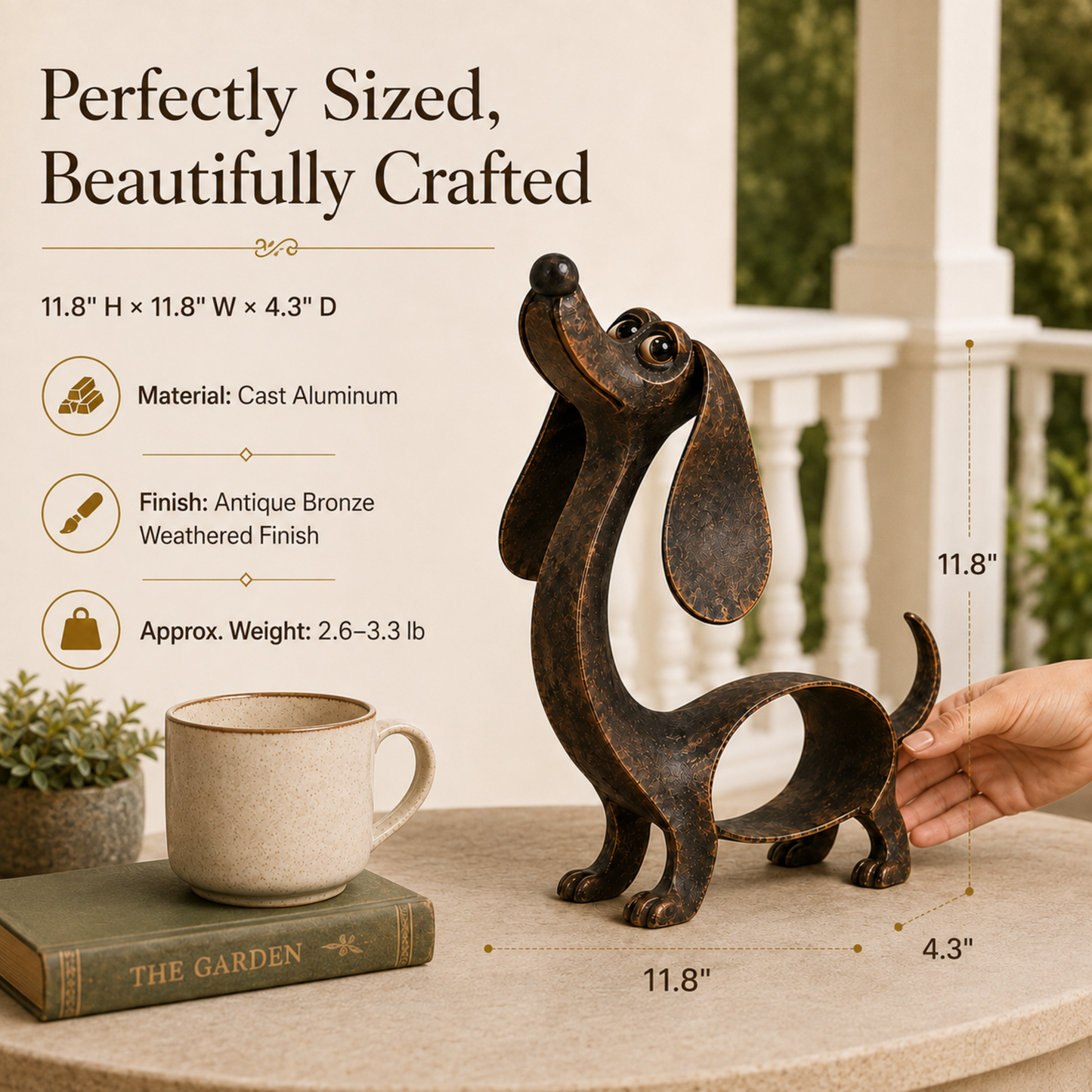 🐶✨ Antieke Bronzen Teckel Sculptuur – Tijdloze Charme Voor Elk Interieur!