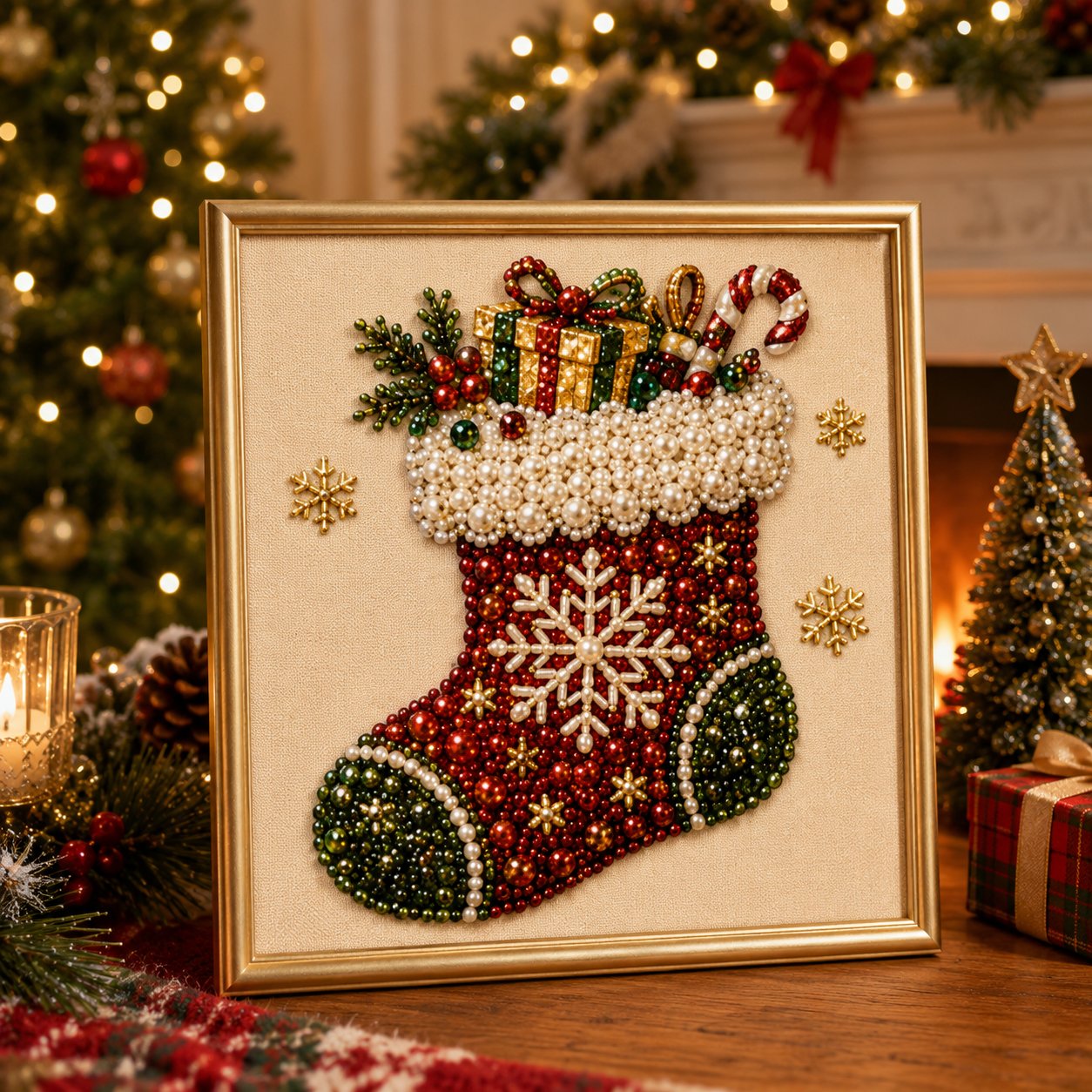 🧘Ontspannend en geschikt voor beginners - 🎨💎DIY-kerstpakket voor parel-diamantschilderij