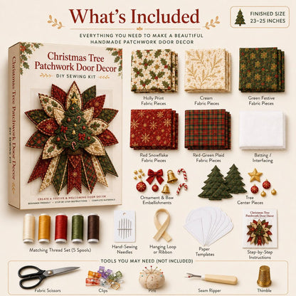 🎄DIY Quilted Christmas Patchwork Deurdecoratie Kit✨
