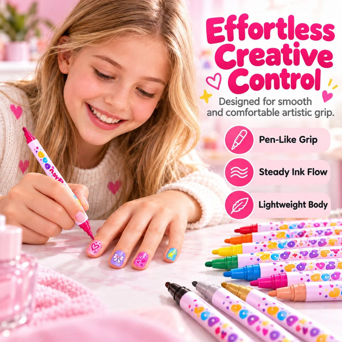 💅✨ DIY Nagelstiften Set (12 Stuks) – Professionele Nagelkunst in een Handomdraai!
