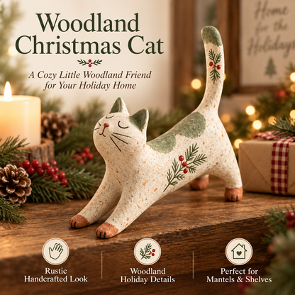 🐈🎄 Kerstkatje uit het bos – een gezellig klein bosvriendje voor je vakantiehuis