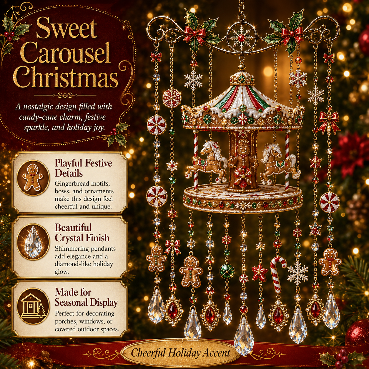 ✨ Kerst Windgong met Kristallen – Laat Jouw Huis Stralen Deze Feestdagen! 🎄💎