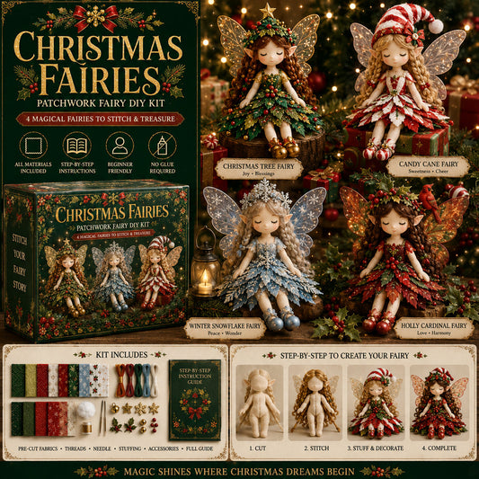✨ Kerstmagie Patchwork Fee DIY-pakket