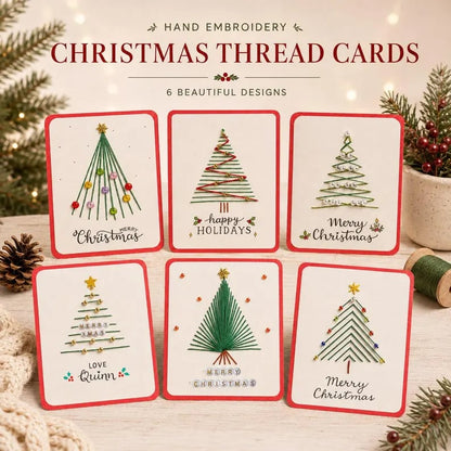 🎄🧵DIY-set voor een kerstkaart met string art