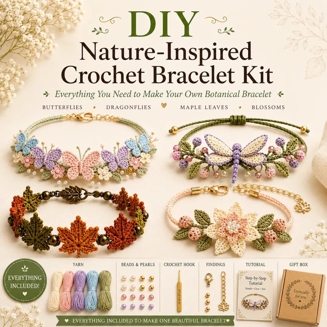 Handgemaakte Bloemen Armband DIY Set – Creatief & Ontspannend 🌸🦋✨