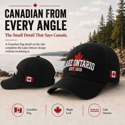🔥LAATSTE DAG 50% KORTING - 🍁Lake Ontario Forever – Geborduurde pet in retro-stijl (🧢100% katoen)