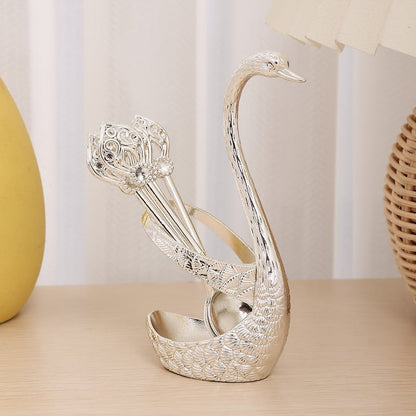 🎁Creatieve koffieroerstokjesset met zwaanmotief (6 stuks)✈️Hoe meer je koopt hoe meer je bespaart🔥